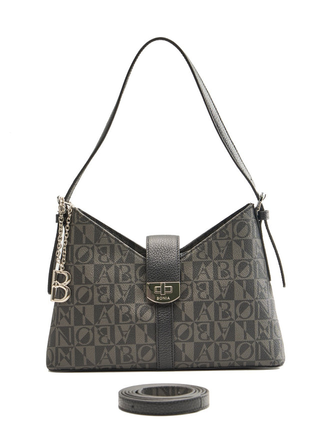 BONIA Women Vinyl Trimmed Leather Shoulder Bag 080982-199-08