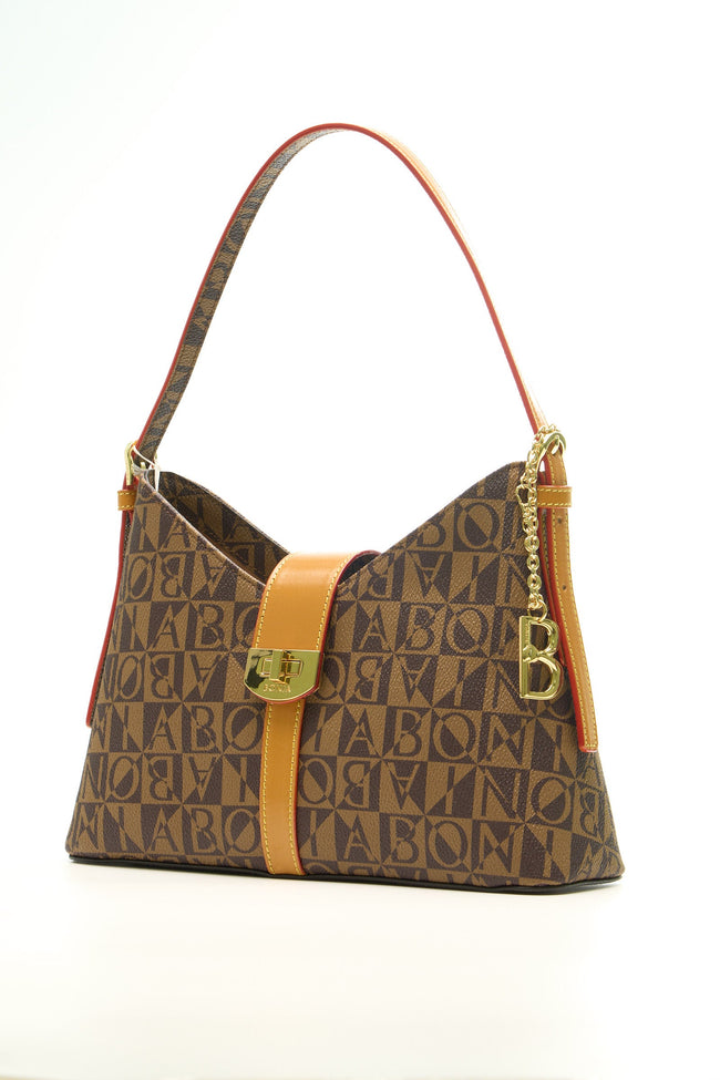 BONIA Women Vinyl Trimmed Leather Shoulder Bag 080982-199-15