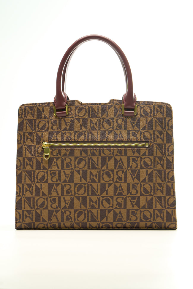 BONIA Women Vinyl Trimmed Leather Large Hand Bag 081861-006-5-4