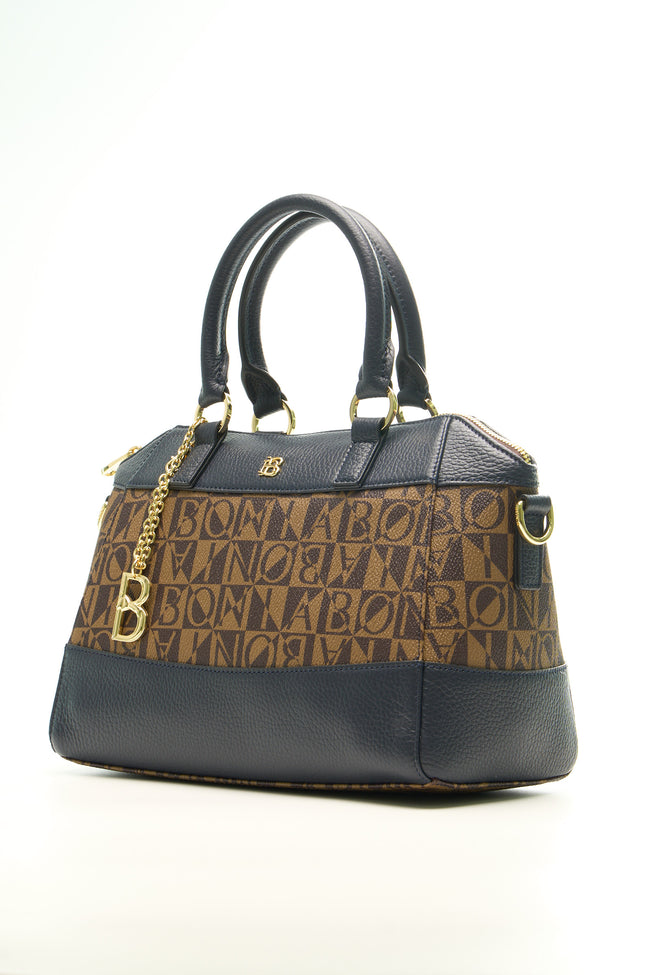 BONIA Women Vinyl Trimmed Leather Small Hand Bag 081863-003-5-3