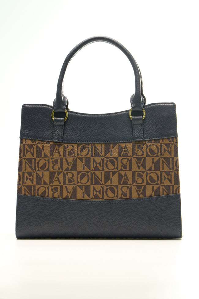 BONIA Women Vinyl Trimmed Leather Large Hand Bag 081863-004-5-3