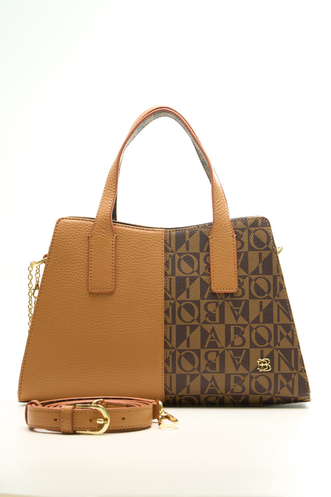 BONIA Women Vinyl Trimmed Leather Hand Bag 081867-106-5-5