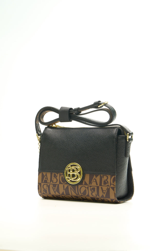 BONIA Women Vinyl Trimmed Leather Crossbody Bag 081887-005-5-8