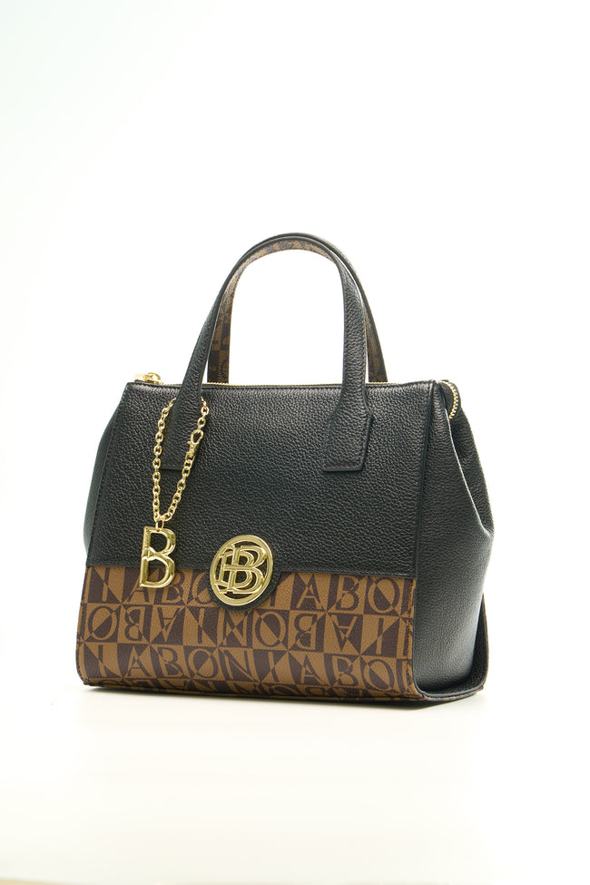 BONIA Women Vinyl Trimmed Leather Hand Bag 081887-006-5-8