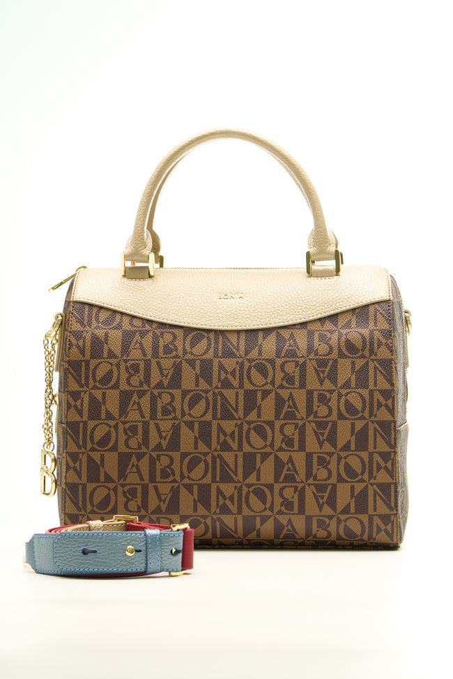 BONIA Women Vinyl Trimmed Leather Hand Bag 081906-004-5-11