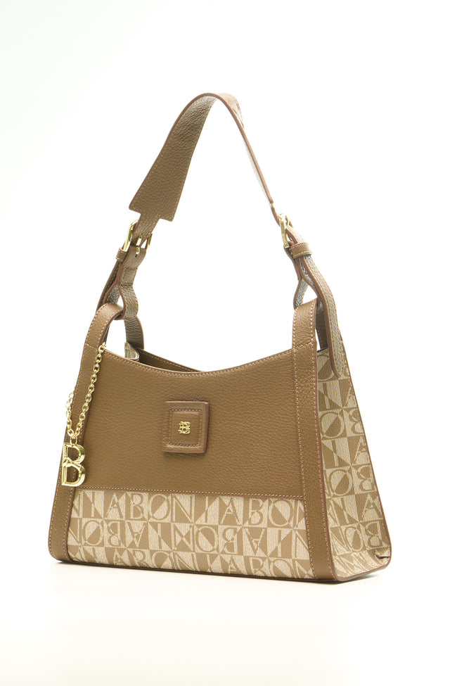 BONIA Women Vinyl Trimmed Leather Shoulder Bag 081916-006-5-16