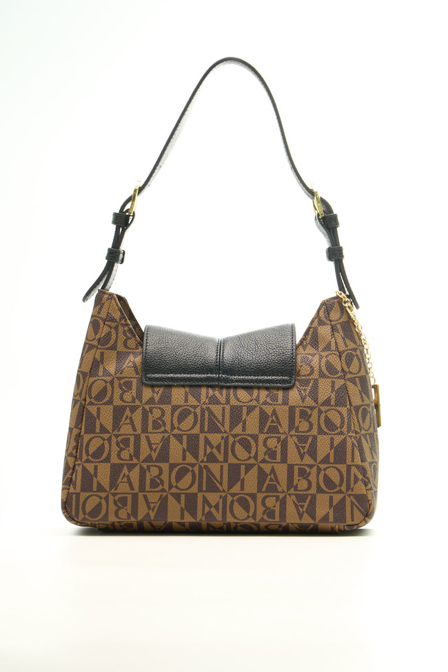 BONIA Women Vinyl Trimmed Leather Shoulder Bag 081917-002-5-8