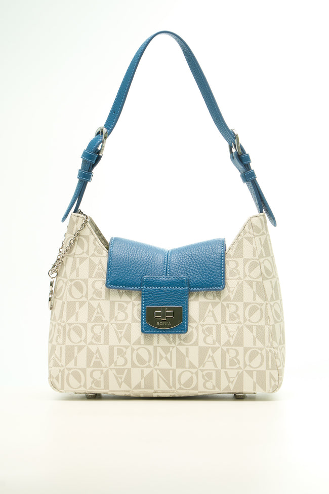 BONIA Women Vinyl Trimmed Leather Shoulder Bag 081917-003-1-3