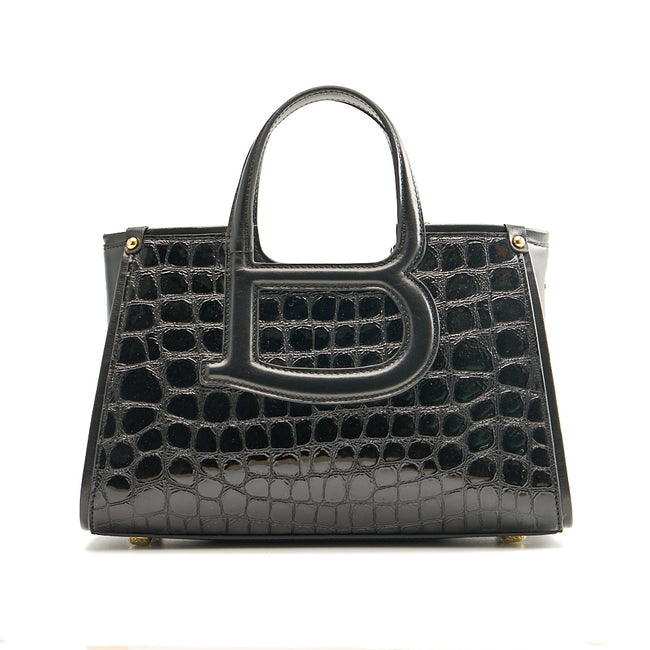 BONIA Women B Logo Handle Leather Satchel Bag 081952-101-08