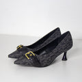 BONIA Women Vinyl Trimmed Leather Pump Shoe 08367-0025-88