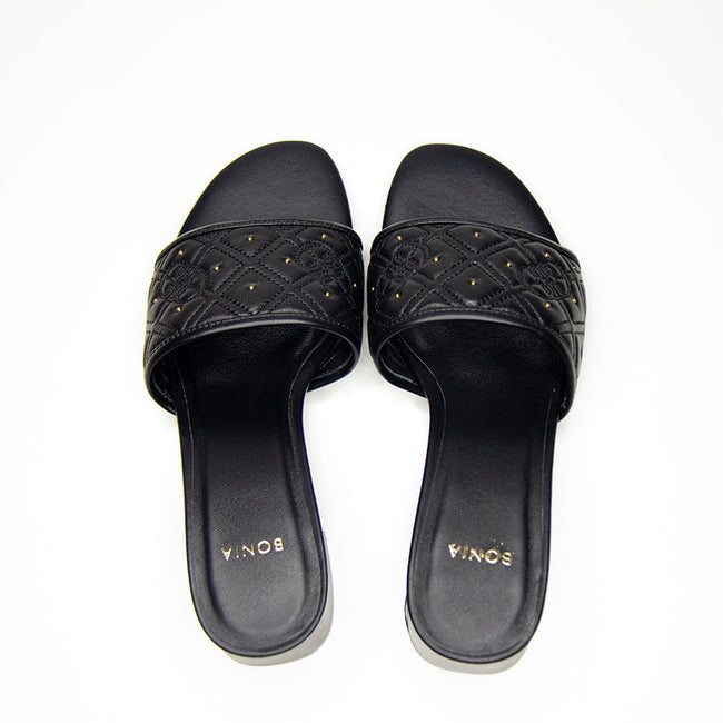 BONIA Women Leather Block-Heel Mules 08371-6016-08