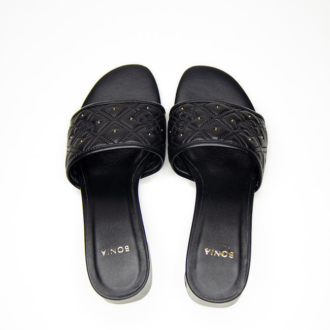 BONIA Women Leather Block-Heel Mules 08371-6016-08