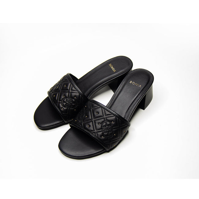 BONIA Women Leather Block-Heel Mules 08371-6016-08