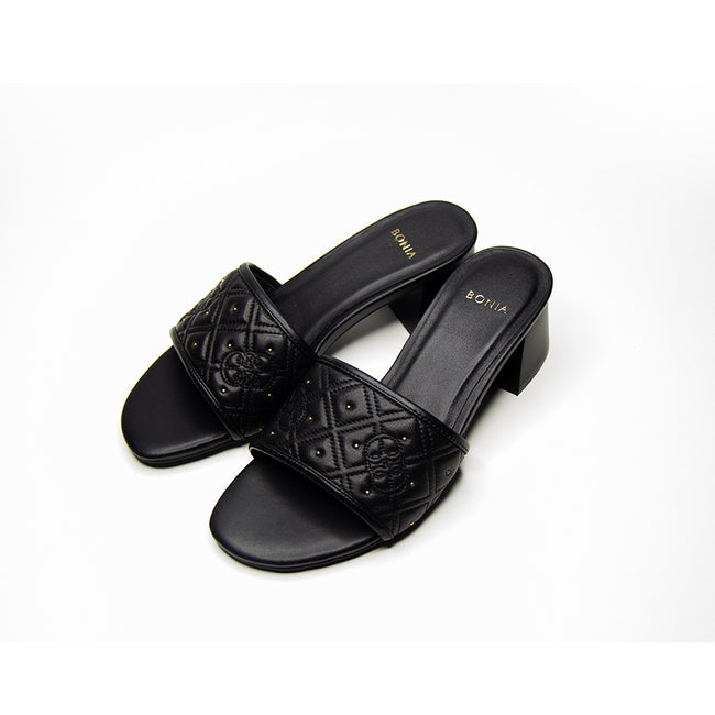 BONIA Women Leather Block-Heel Mules 08371-6016-08
