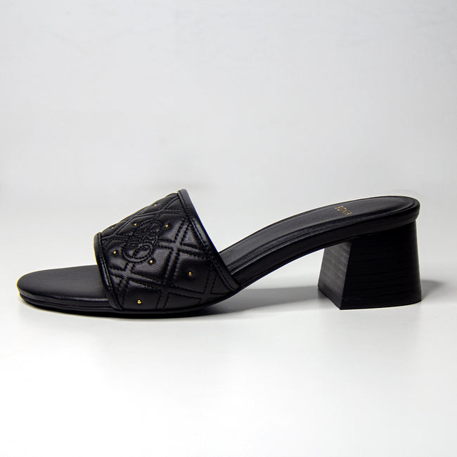 BONIA Women Leather Block-Heel Mules 08371-6016-08