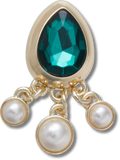 CROCS JIBBITZ™ CHARM EMERALD TEAR DROP WITH PEARLS