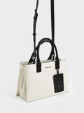 Cameron Double Top Handle Bag_White