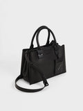 Cameron Double Top Handle Bag_Ultra-Matte Black