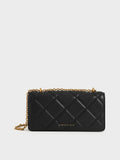 Paffuto Chain Handle Quilted Long Wallet _Black
