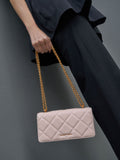 Paffuto Chain Handle Quilted Long Wallet _Light Pink