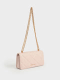 Paffuto Chain Handle Quilted Long Wallet _Light Pink