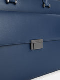 PEDRO Textured Leather Briefcase - Navy