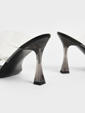 CHARLES & KEITH Women Beaded Sculptural Heel Mules Black