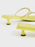 CHARLES & KEITH Women Recycled Polyester Gem-Embellished Mules Lime