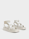 CHARLES & KEITH Women Square Toe Ankle-Strap Sandals Chalk