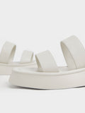 CHARLES & KEITH Women Square Toe Ankle-Strap Sandals Chalk