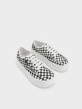 CHARLES & KEITH Women Skye Checkered Canvas & Cotton Sneakers Dark Green