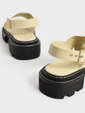 CHARLES & KEITH Women Perline Crossover Slingback Sandals Yellow