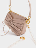 CHARLES & KEITH Satin Bow-Tie Bead-Handle Shoulder Bag