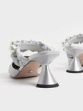 Blythe Bead Embellished Satin Pumps Silver