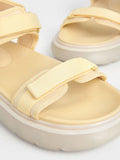 Recycled Polyester Velcro-Strap Sports Sandals Yellow