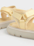 Recycled Polyester Velcro-Strap Sports Sandals Yellow