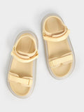 Recycled Polyester Velcro-Strap Sports Sandals Yellow