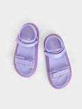 CHARLES & KEITH Women Recycled Polyester Velcro-Strap Sports Sandals Lilac