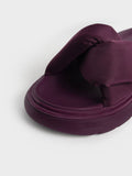Odessa Nylon Round-Toe Slide Sandals Purple