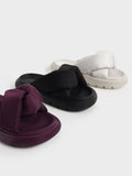 Odessa Nylon Round-Toe Slide Sandals Purple