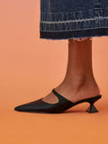 Asymmetric Sculptural Heel Pumps_Black