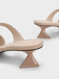 Asymmetric Sculptural Heel Pumps_Nude