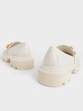 CHARLES & KEITH Women Perline Chunky Chain Loafers Chalk