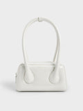 CHARLES & KEITH Women Lula Patent Double Handle Bag Light Grey