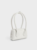 CHARLES & KEITH Women Lula Patent Double Handle Bag Light Grey