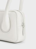 CHARLES & KEITH Women Lula Patent Double Handle Bag Light Grey