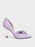 CHARLES & KEITH Women Gem-Embellished Bow-Tie D'Orsay Pumps Lilac