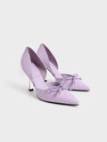 CHARLES & KEITH Women Gem-Embellished Bow-Tie D'Orsay Pumps Lilac