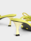 Gem-Embellished Bow-Tie Mules Yellow