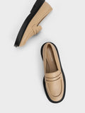CHARLES & KEITH Women Classic Penny Loafers Nude